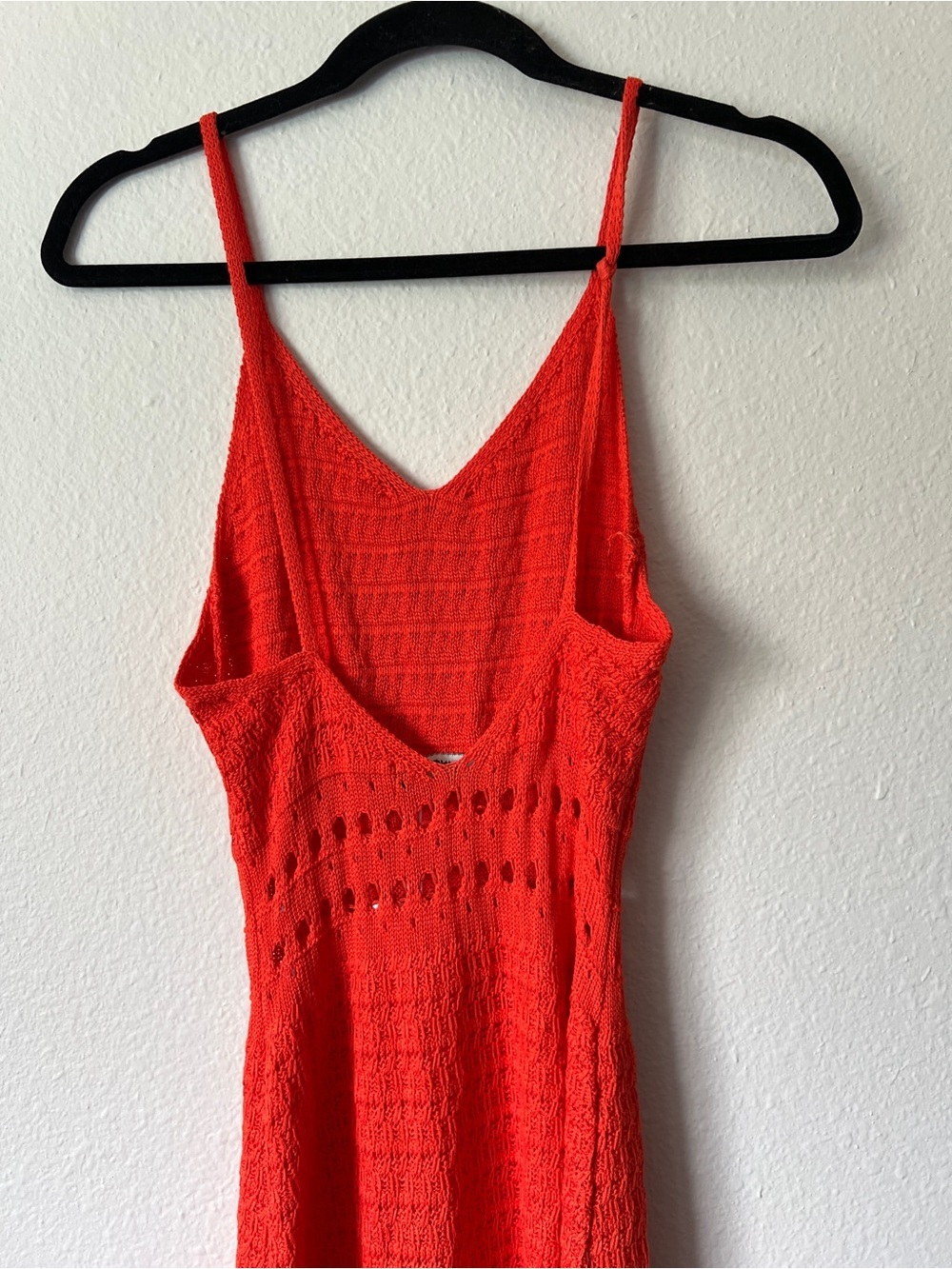 Mango side slit knit dress, Coral Red - Picture 3 of 7